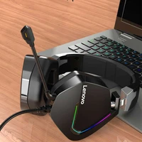 lenovo gaming headset for ps4xboxtablet h402 pc usb7 13 5 110db professional headphone with mic rgb light stereo sound reduce