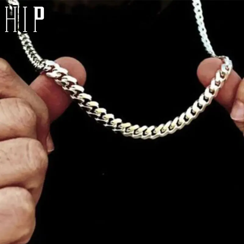 В стиле хип Ширина 6 мм Серебряный Цвет 316L из нержавеющей стали ожерелье для
