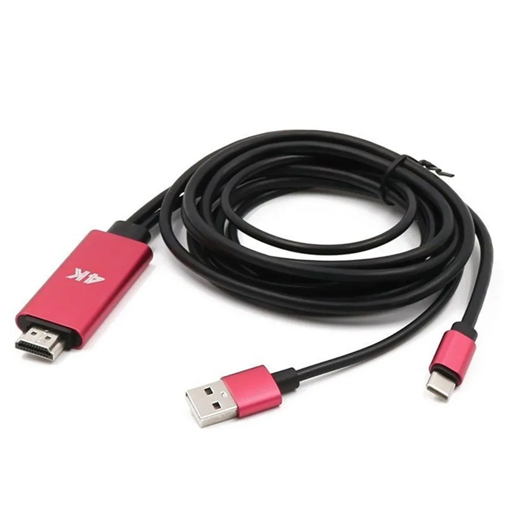 Кабель HDMI для Samsung Galaxy S8 S9 S10 Note 8 Note9 Note10 LG Macbook HD Type-C адаптер видеосъемки с телефона