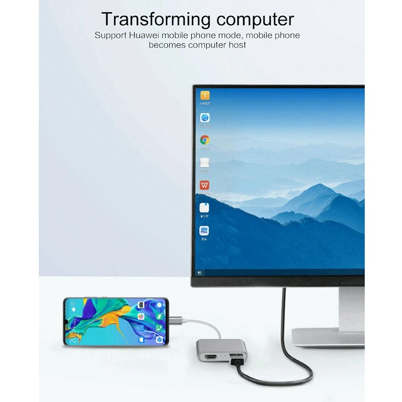 Type-C к HDMI высокое разрешение 4K такой же Sn конвертер 1 введите 2 видео кабель Сплит |