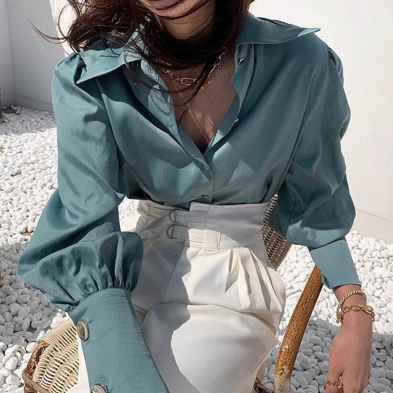 2021 новая весенняя одежда в Корейском стиле свободная женская блуза простые