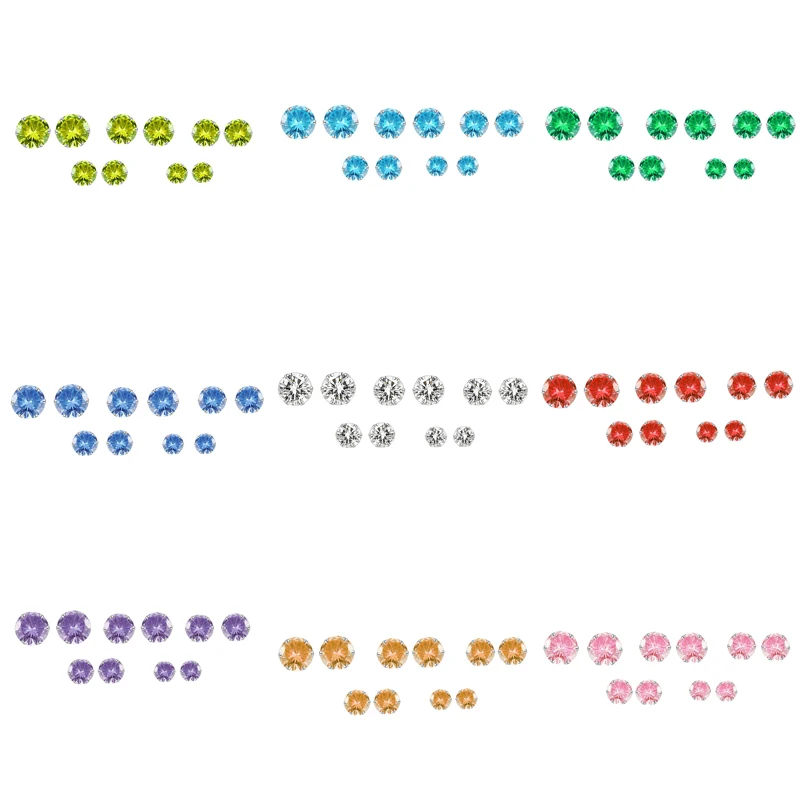 5 пар круглые серьги-гвоздики из циркония AAA | Украшения и аксессуары