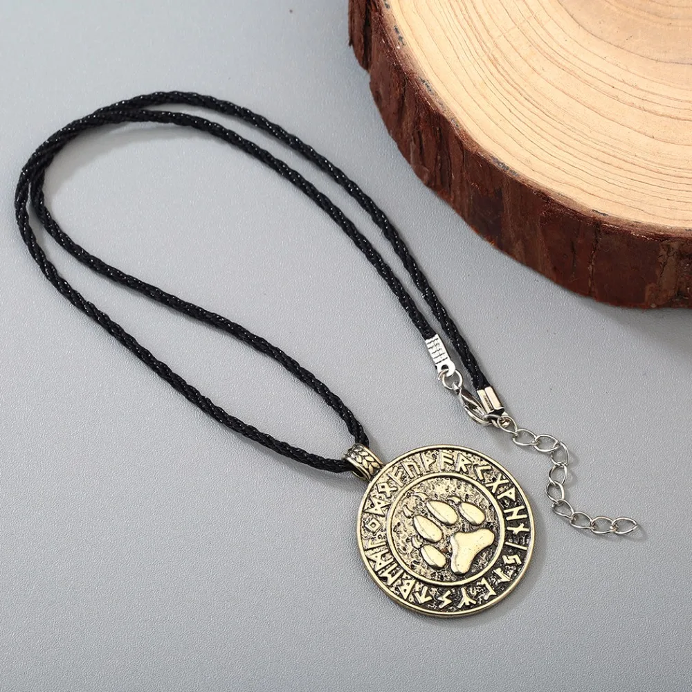 Ожерелье Chandler в виде медвежьей лапы стиле панк амулет подвеска скандинавских лап