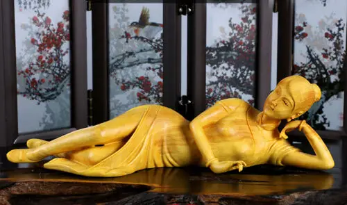 18x см Статуэтка красивой девушки ручной работы из коробки резьба женщина леди