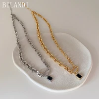bilandi modern jewelry black pendant necklace 2021 new design vintage temperament chain necklace for girl lady gifts