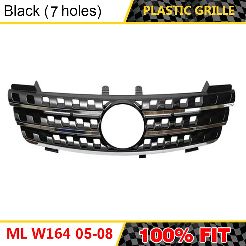 

5/7 Holes Three Bars Front Grille Car Refitting Racing Grill for Mercedes Benz ML Class W164 1648850685 2005-2008 2009-2011