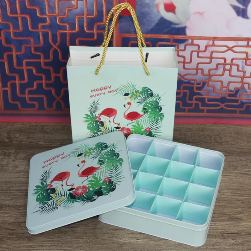 

1pcs New Year Fashionable Christmas Gifts To Relatives Colleagues Snowflakes Cookies Gift Box with Lattice Square Birthday Decor