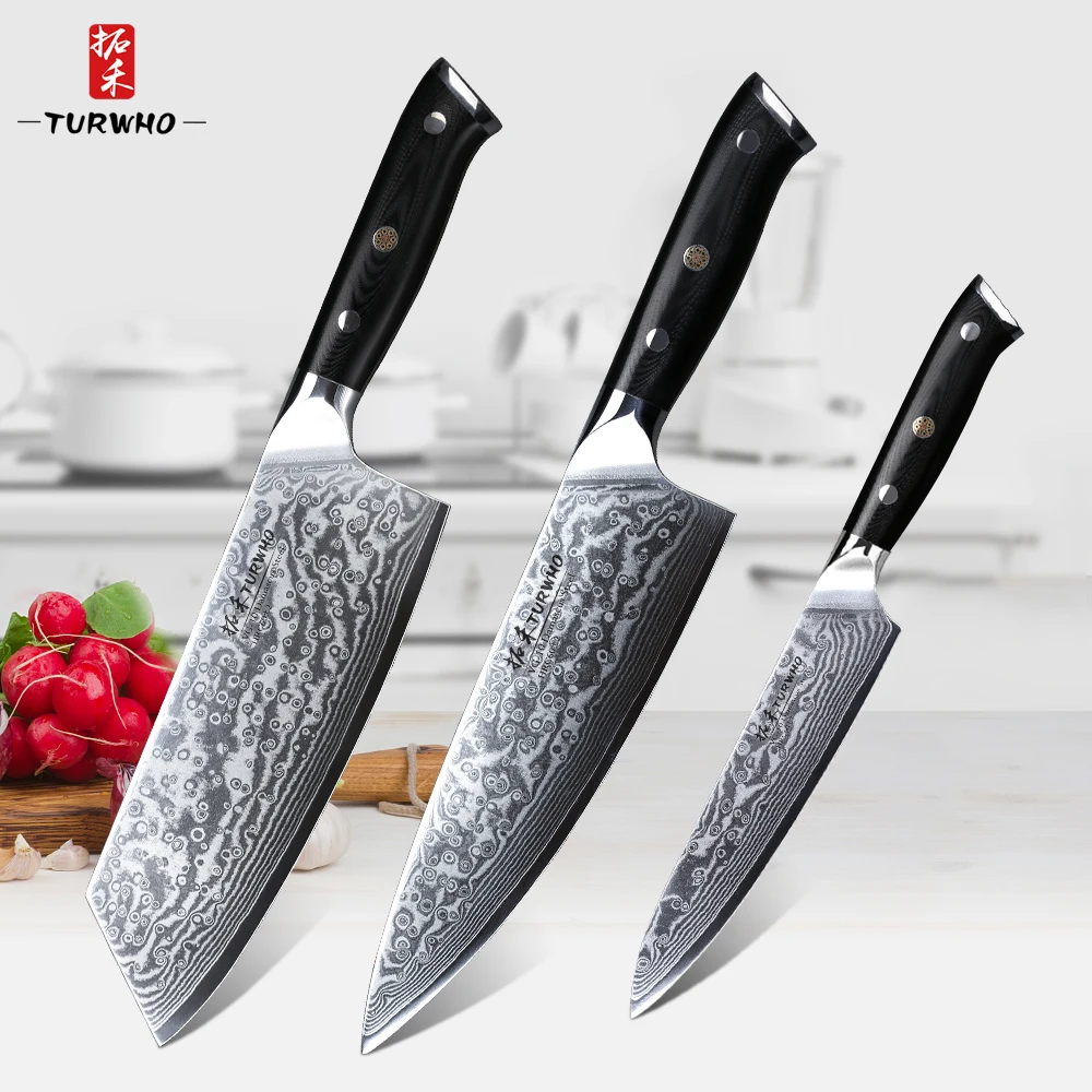 3 шт. набор кухонных ножей из дамасской стали|Наборы ножей| |