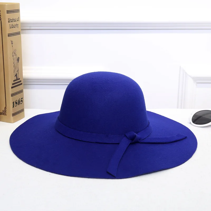 Women's Hat Cap Classic Retro Jazz Warm Ladies Fedora Bucket Cotton Sweet Caps Wide Brim Top Sun 2020 Fashion Trendy Vintage|Женские