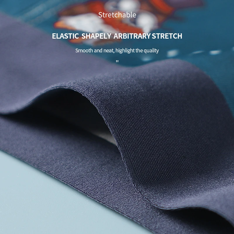 CARTELO Men's Pure Cotton Boxer Cartoon Print Graphene 3A Antibacterial Underwear Moisture Absorbent Soft Elastic Male Underpant