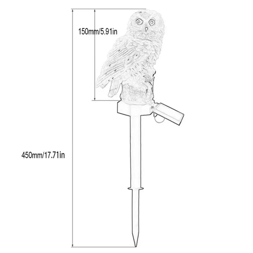 

1pcs Novelty Solar Garden Lights Owl Ornament Solar Lamp Outdoor LED Light Energy Saving Light Portable Night Light Garden Decor