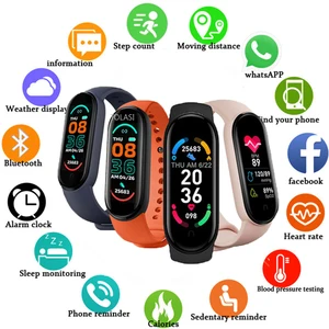 m6 smart watch men bluetooth smartwatch heart rate fitness tracking sports women bracelet for apple xiaomi android watches 2021 free global shipping