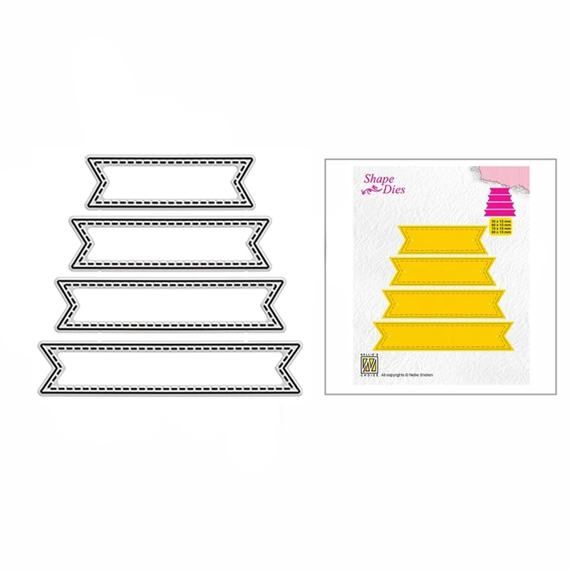 

2021 New Fishtail Label Banners Metal Cutting Dies for DIY Scrapbooking Decor and Card Making Paper Craft Embossing No Stamps