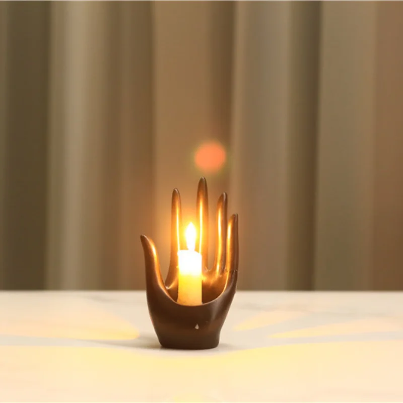 Modern Simple Candlestick Table Decor Resin Ornaments Christmas Gift Home Decoration