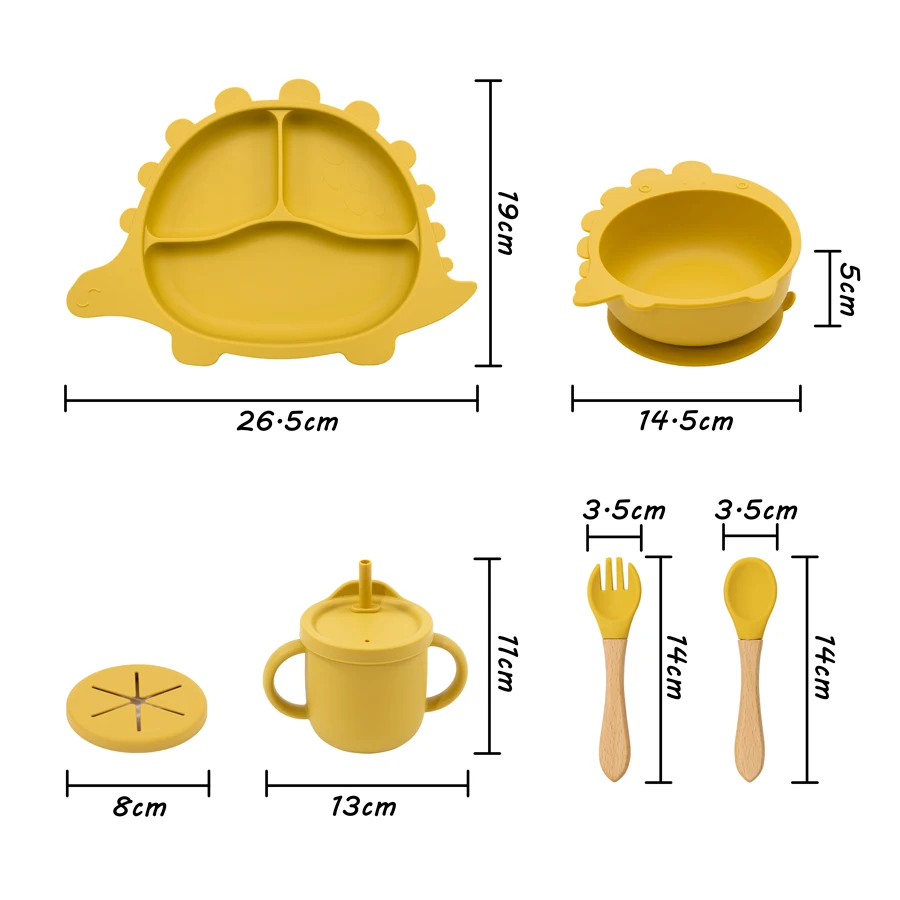 Newly Designed Weaning Feeding Children's Tableware Kawaii Shape Baby Sucker Food Plates Bowls Drinking Mug Snack Cup Stuff | Мать и