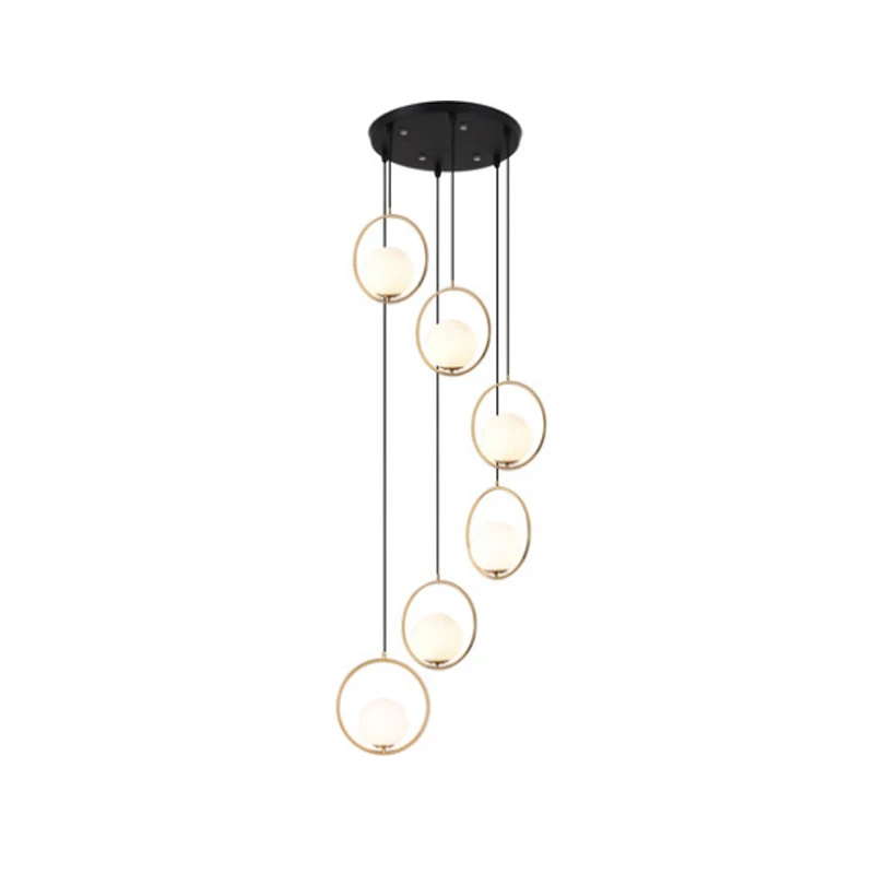 

Glass ball pendant light Staircase light long pendant light Dining Room Hanging Lamp LED Pendant lamp modern Sphere Pendant Lamp