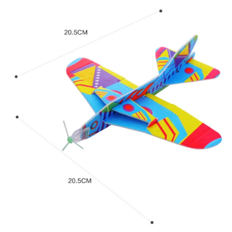 

DIY Foam Glider Slingshot Airplane Model Toys For Children Boys Outdoor Interactive Game Assembled Rubber Band Aircraft Game