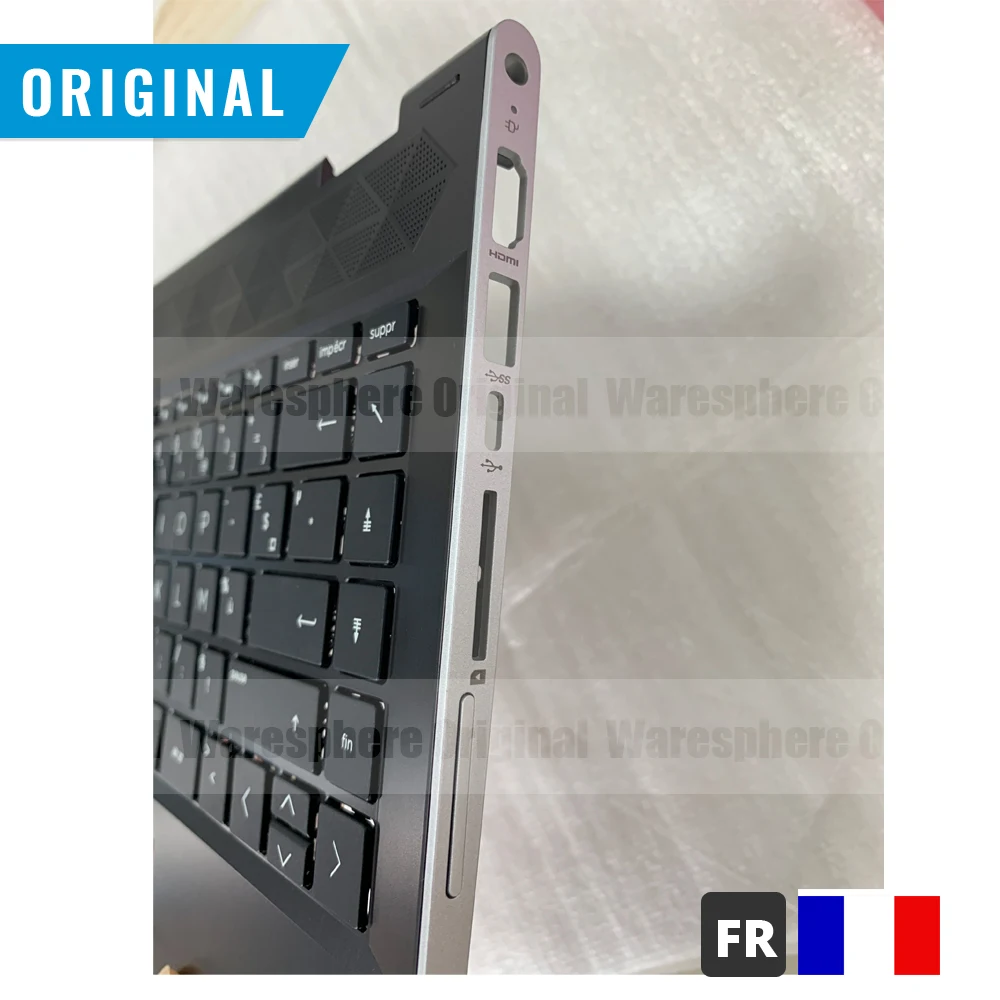 

New Original for HP 14-CD Palmrest Top Cover With FR Non-backlit Keyboard Upper Case Black French Layout Silver Side