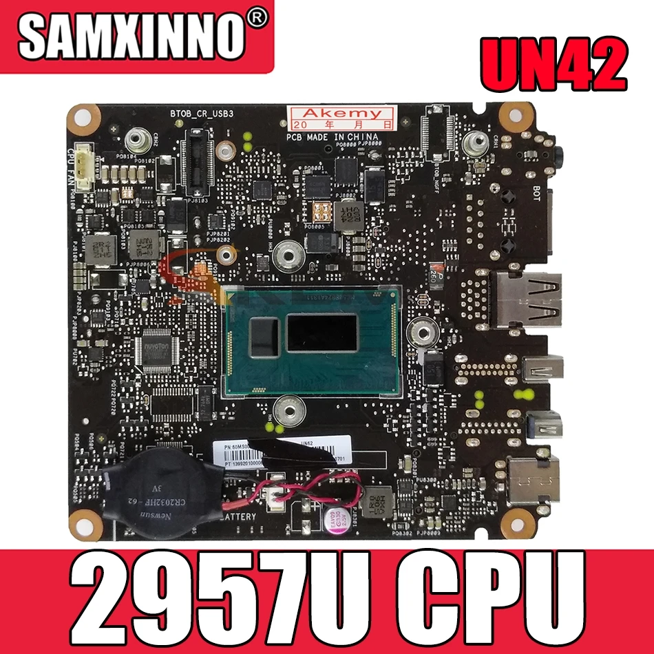

Akemy UN62 REV. 1.2 Laptop motherboard for ASUS VivoMini UN42 original mainboard Celeron 2957U CPU
