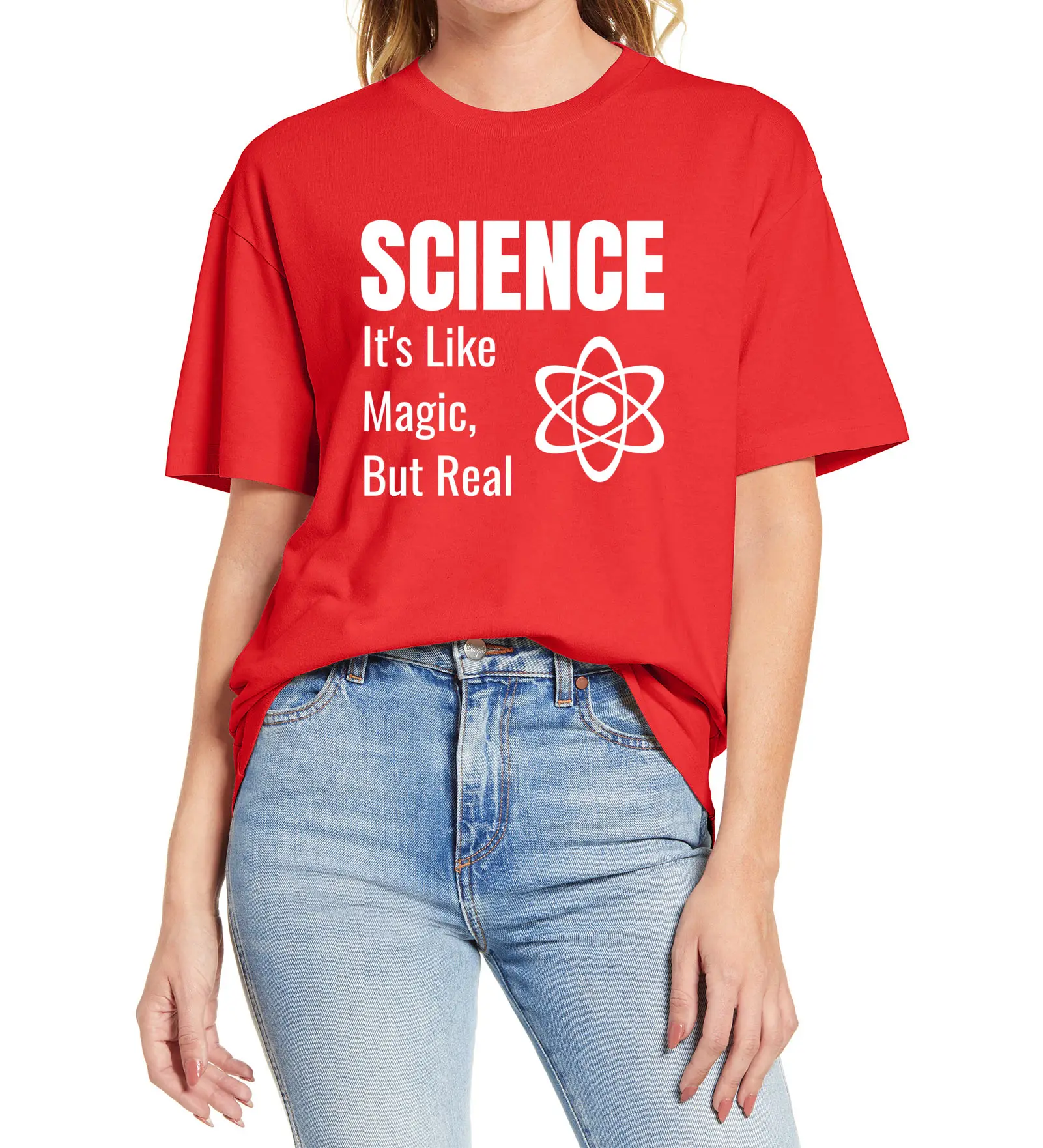 

Мужские и женские футболки с рисунками из мультфильмов науки как магии, но настоящая забавная наука гик веб-камера подарок с буквенным прин...