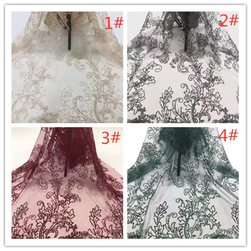 Высококачественная вышитая бисером французская сетчатая газовая африканская