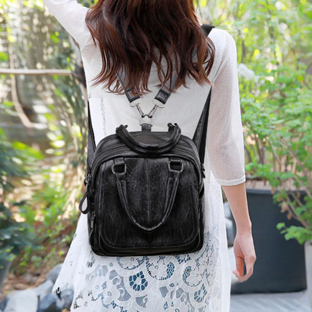 

Women Girl Bag Shoulder Leather School Bag Satchel Student Travel Vintage Simple Fashionable Wild Popular H1