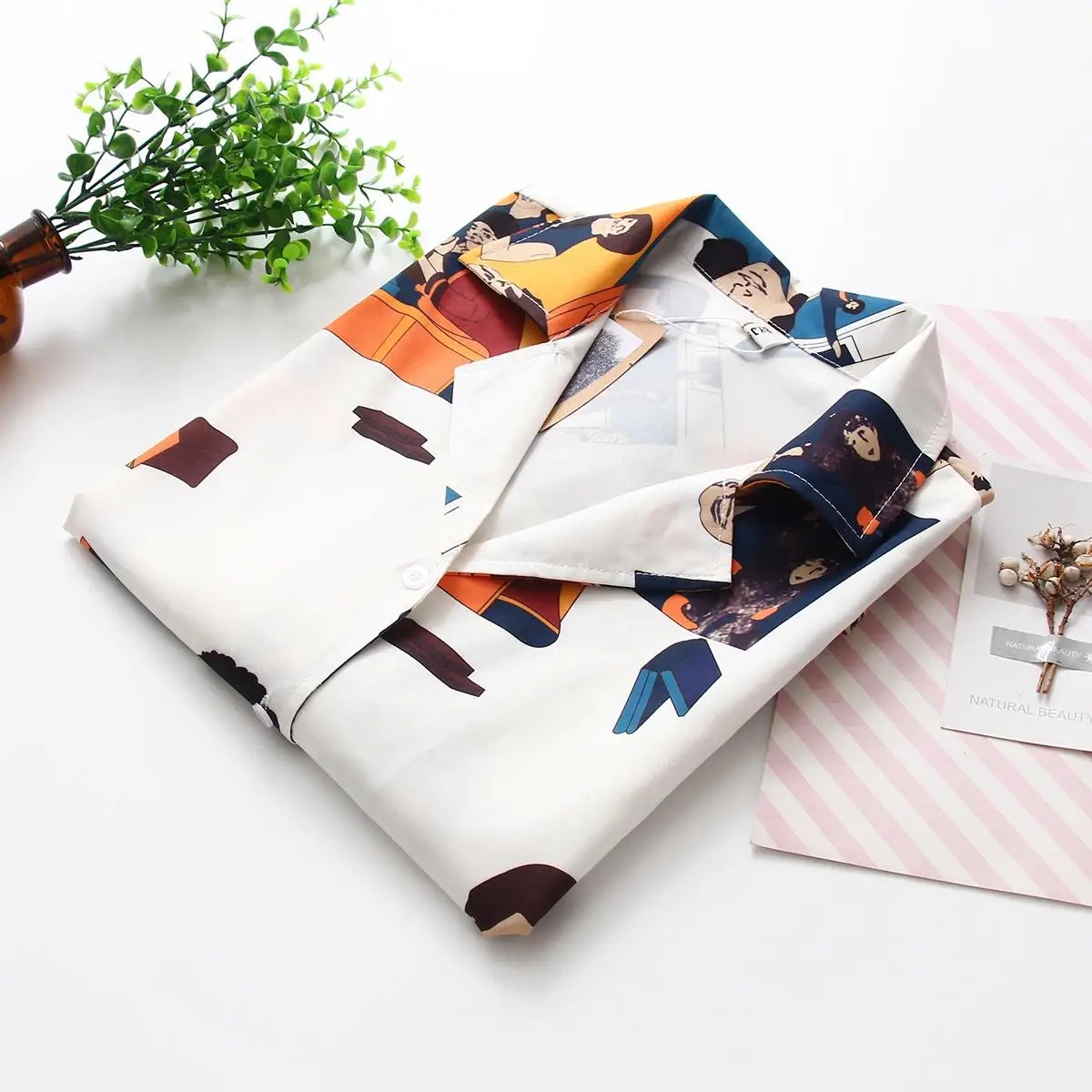 Женская блузка в стиле Харадзюку летняя с коротким рукавом и мультяшным принтом