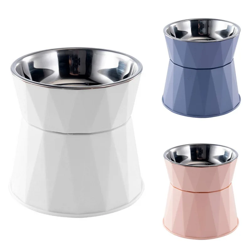 Stainless Steel Cat Bowl High Foot Dog Bowl Neck Protector Water Anti-overturning Dual-use Bowl Pet Dog Feeders New Arrival