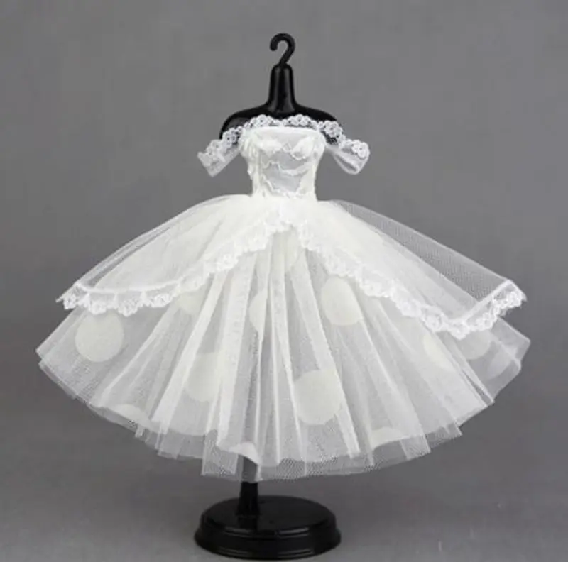 white2 Модные аксессуары для кукол Blyth, белое Милое Свадебное платье для Kurhn Blyth Barbi, платье для кукол 1/6 - Цвет: white2