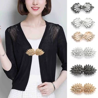 rhinestone cardigan clips metal crystal brooches sweater cheongsam button cape feather heart button dress pin sewing diy part