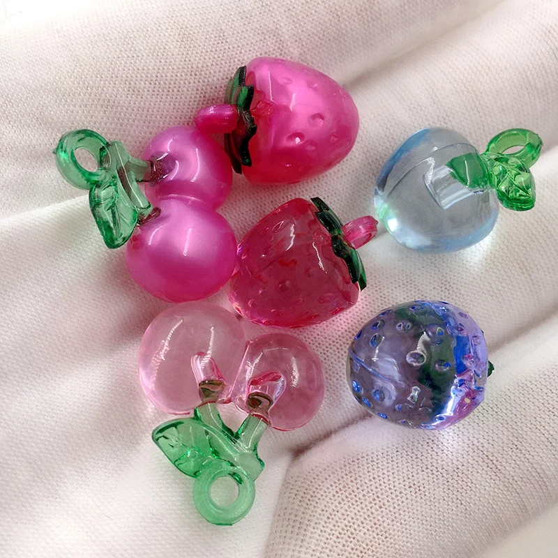 6 шт смолы сладкие фрукты вишня клубника яблоко серьги Женская мода девушки