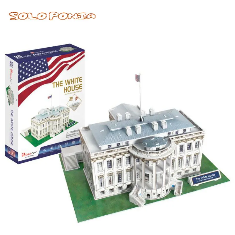 28 cm Model Cardboard 3d Three-dimensional Puzzle Creative DIY Assembling and Inserting Toys white house Building | Игрушки и хобби