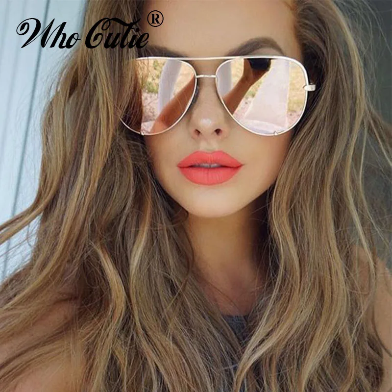 Очки солнцезащитные WHO CUTIE UV400 женские авиаторы большого размера брендовые