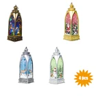 4 шт., на батарейках, Рождественские огни, декоративные, ветряные, подвесные фонарики, снеговик, Санта-Клаус, религиозный лось, для рождественского декора