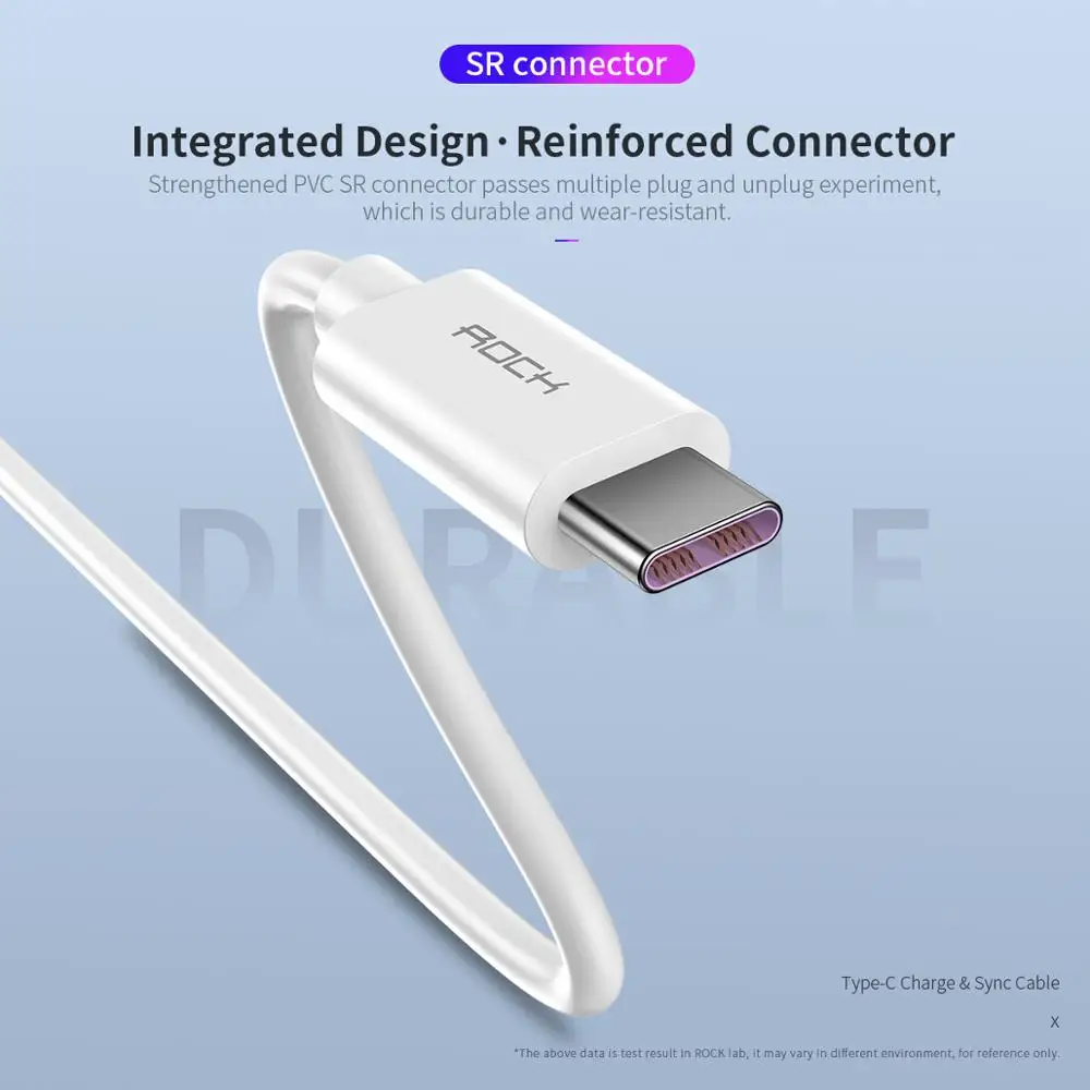 Кабель ROCK USB Type C для Samsung S9 S8 2 шт./лот провод быстрой зарядки мобильный телефон