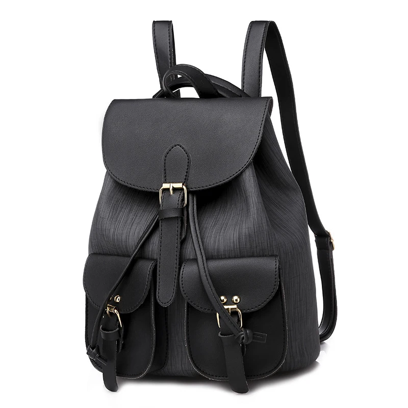 

Fashion Ladies Backpack New Fashion College Style Large Capacity Travel PU Backpack Simple Temperament Ladies Backpack