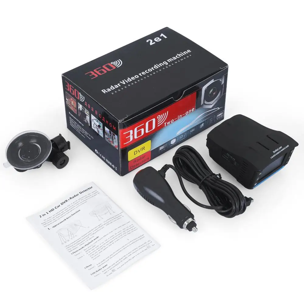 Видеорегистратор автомобильный VG3 2 в 1 с антирадаром и голосовым оповещением на