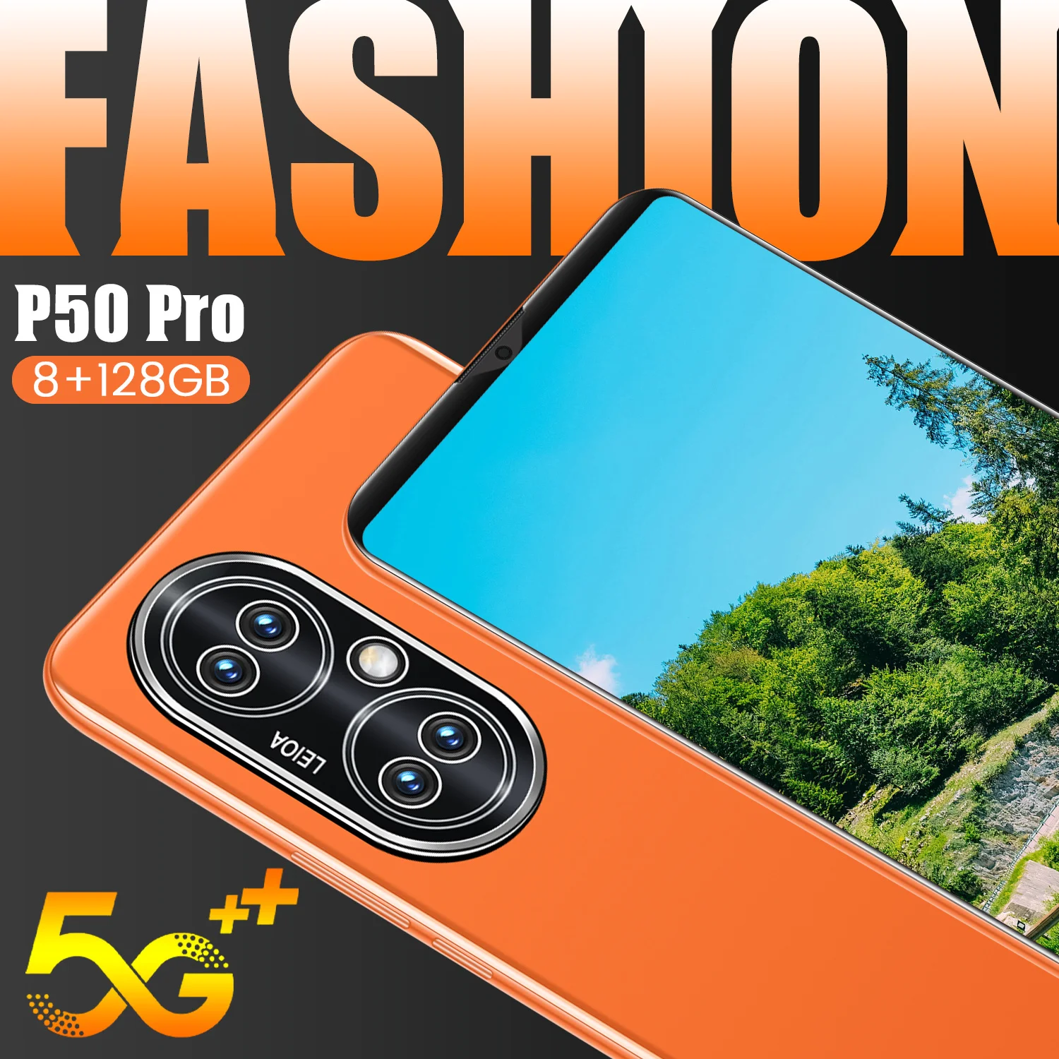 

New Arrival P50 Pro 8+128GB 24+48MP Andriod 10 Mobile Cell Phone MTK6595 Deca Core Dual SIM+Micro SD Face ID 5000mAh Smartphones