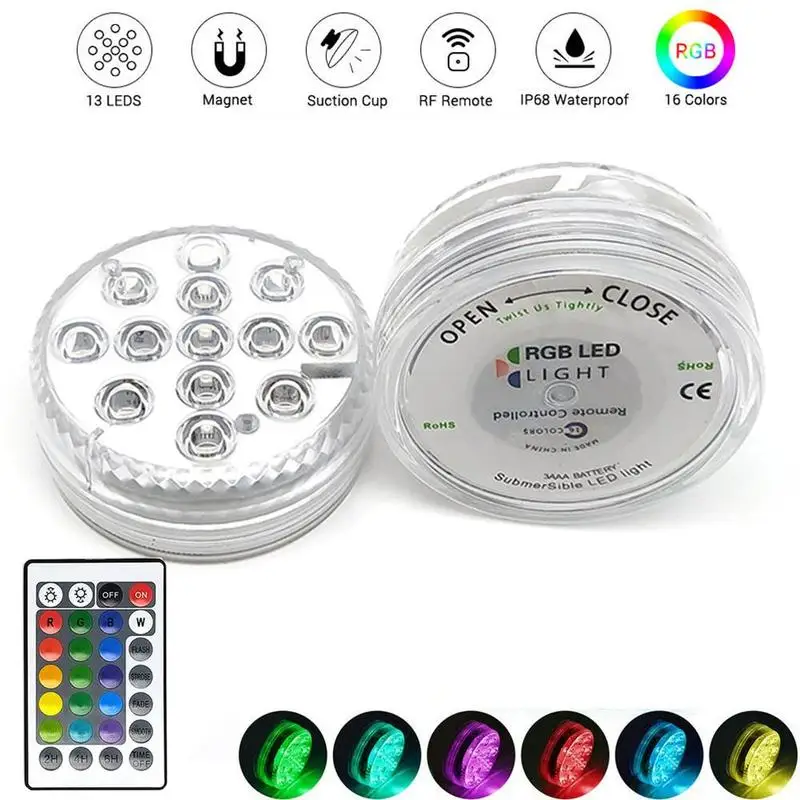 

IP68 Waterproof Multi Color Submersible LED Lights Underwater Night Lamp Tea Light Vase Bowl Party Wedding Christmas Decoration