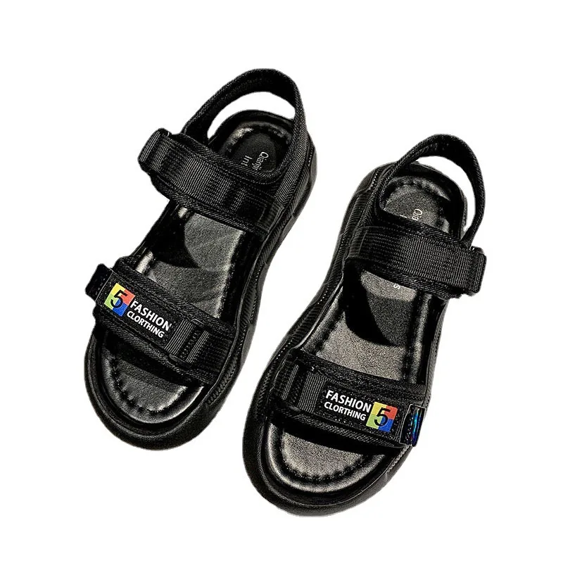 

2021 VIVAIA Summer Sports Sandals Women's Hook Loop Slope Heel Round Head Student Women's Tide Shoes