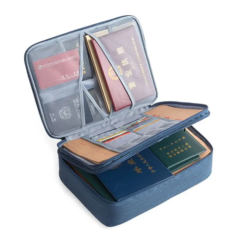 

Double Layer Document Ticket Bag Zipper Storage Large Capacity Certificates File Dropshipping