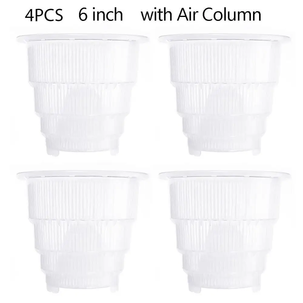 6 4pcs with Column 1 шт. или 4 шт. сетчатый горшок пластиковый прозрачный контейнер для цветов орхидеи украшение для дома и сада - Цвет: 6 4pcs with Column