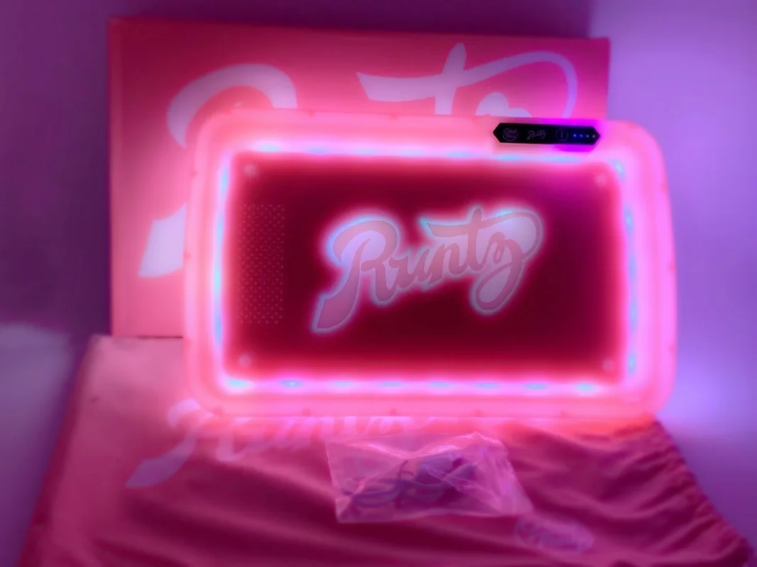 

New Cookies LED Light Rolling Tray Manual Control Rechargeable Luminous Effect Shredded Glow Tobacco Tray Cigarette Accessories