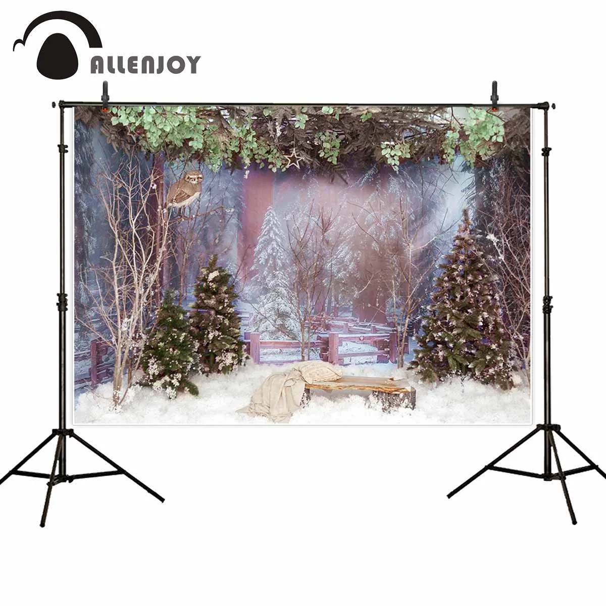 Allenjoy снег фотографические фоны лес Снежинка Дерево Птица Рождество фон для детей