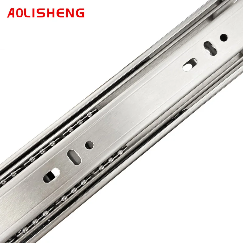 Дорожка для выдвижных ящиков с тремя секциями из нержавеющей стали утолщенная