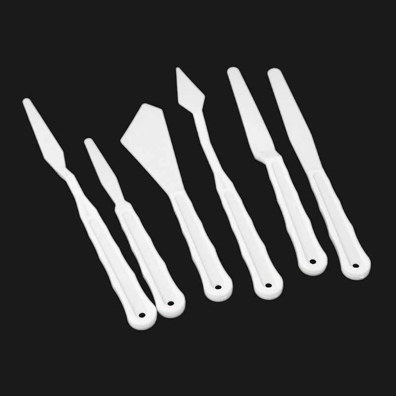 

6pcs/lot New Plastic Palette Knife Scraper Spatula Knives Shovel Art Supplies Acrylic Plate Maquetas Modelismo Clay Tool