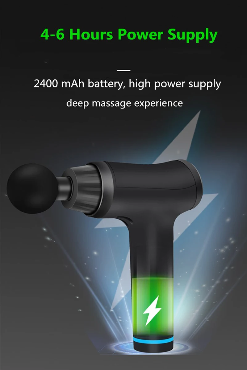 

Tissue Muscle Massage Gun Body Massager Therapy Massager Exercising Muscle Pain Relief Body Muscle Relax Massagea 6 Head