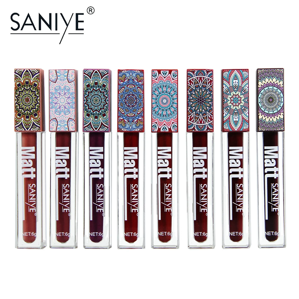 Брендовый макияж SANIYE нюдовый блеск для губ водостойкая жидкая матовая губная