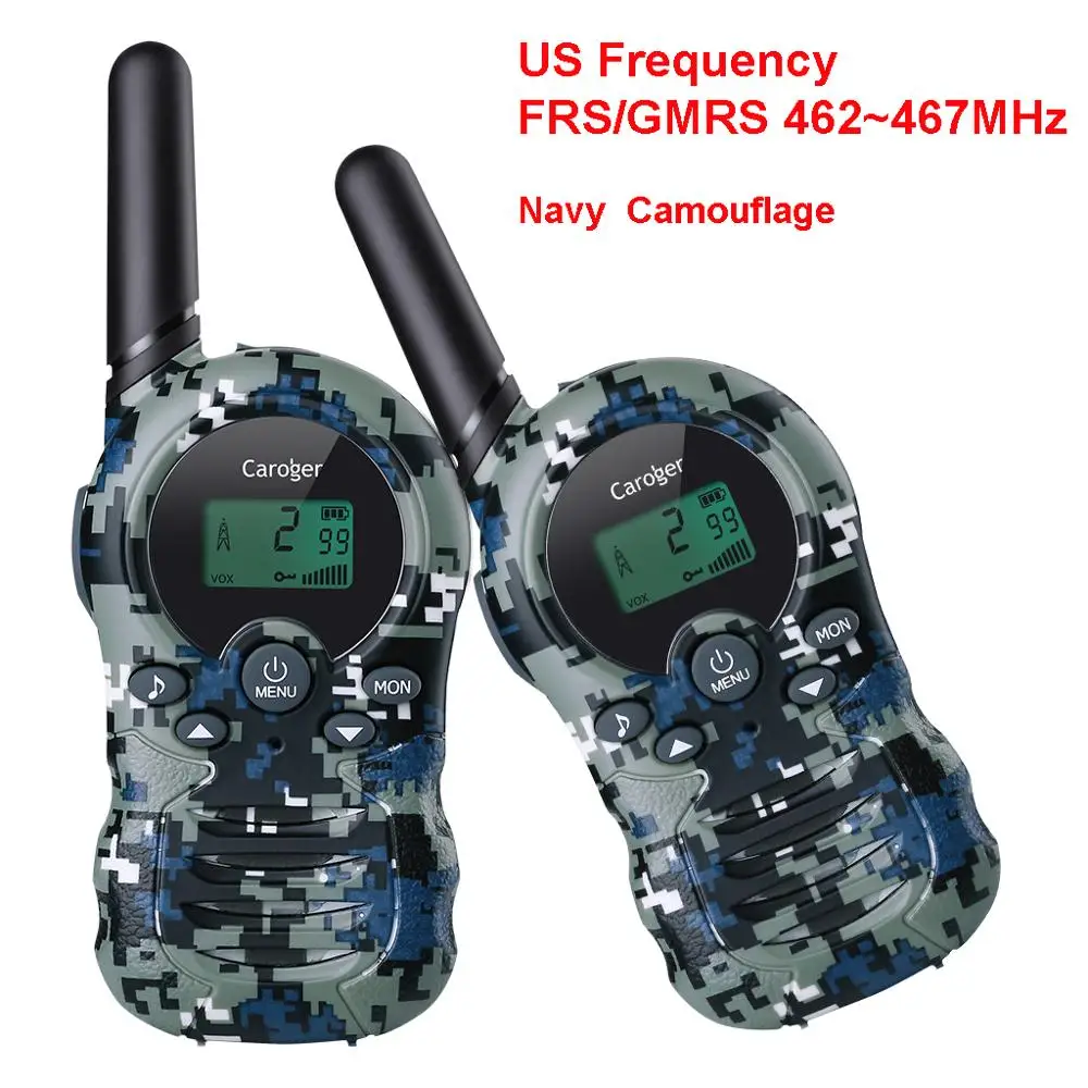 US Navy Camouflage Caroger 2 шт рации 22/8 канал 462/467/446 MHZ двухстороннее радио 3300 метров/2 милей диапазон ручного переговорного камуфляж - Цвет: US Navy Camouflage