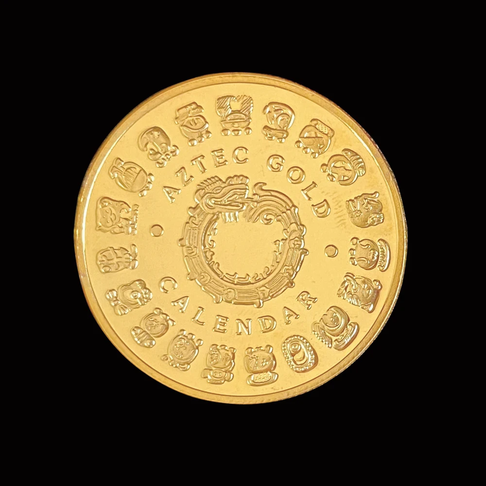 Ацтекский календарь Майя из Мексики арт-пророчество культура 1 57 дюйма * 0 12 золото